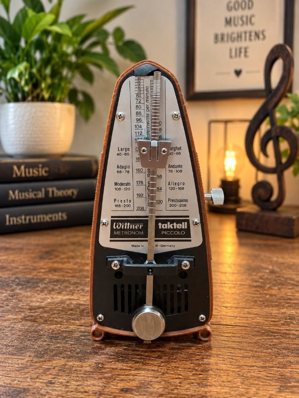 Vintage Wittner Taktell Piccolo Metronome - Mahogany Brown - Made in Germany